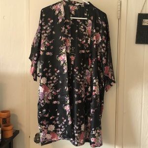 Floral Satin Robe